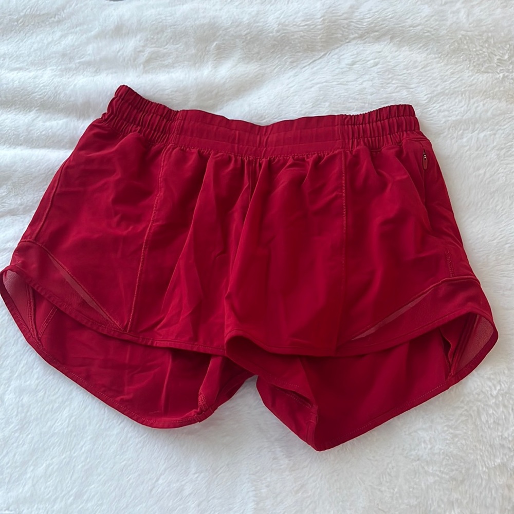 lululemon red shorts size 4 tall!